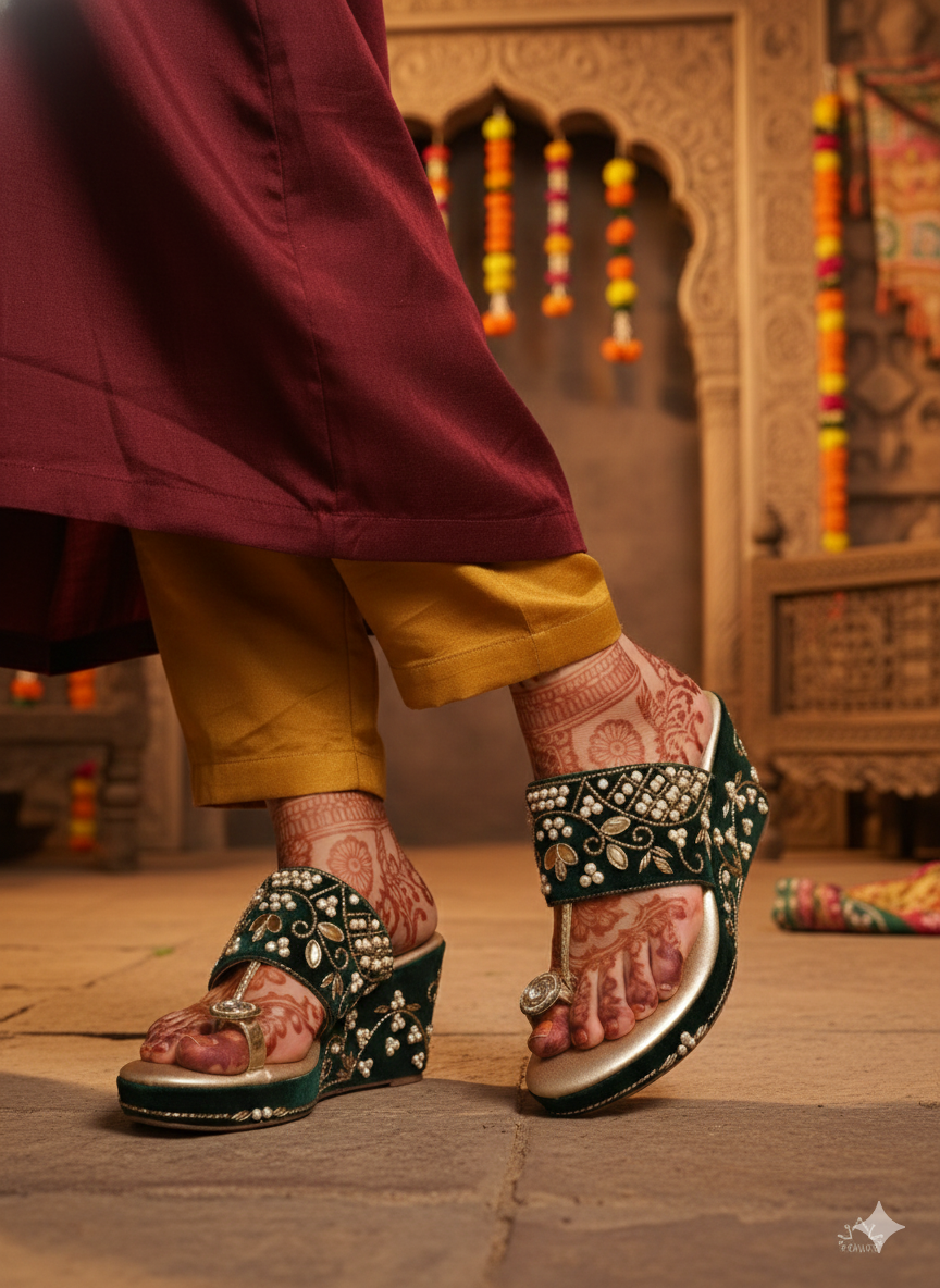 Women Embellished Wedge Heel Slip On - Image 4