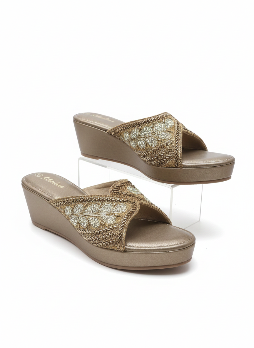 Women Zari Wedge Heel Slip On - Image 2